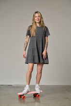 Load image into Gallery viewer, Womens Acid Wash Waffle  Dress - Black
