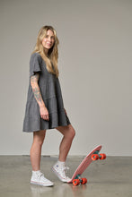 Load image into Gallery viewer, Womens Acid Wash Waffle  Dress - Black