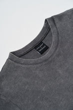 Load image into Gallery viewer, Womens Acid Wash Waffle  Dress - Black