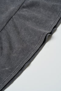 Womens Acid Wash Waffle  Dress - Black