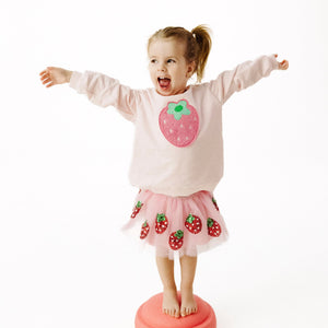 Tutu Skirt - Strawberry Swiss Dot