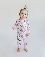 Load image into Gallery viewer, Bamboo Zip Romper | Retro Ghost