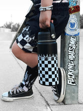 Load image into Gallery viewer, Checker Flame 16 Oz Water Bottle