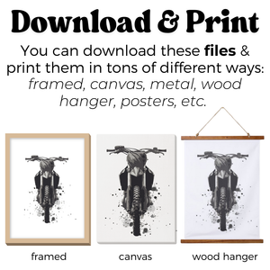 Moto Girl Wall Prints - Digital Download