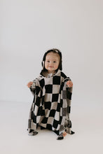 Load image into Gallery viewer, Hooded Towel | Black Checkerboard
