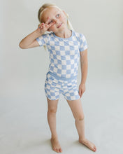 Load image into Gallery viewer, Bamboo Two Piece Shorts Set | Blue Checkered