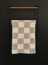 Load image into Gallery viewer, Taupe Checkered Plush Blanket
