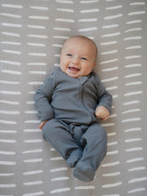 Load image into Gallery viewer, Charcoal Organic Cotton Ribbed Zipper