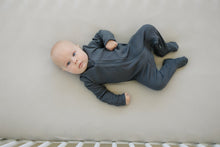 Load image into Gallery viewer, Charcoal Organic Cotton Ribbed Zipper