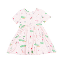 Load image into Gallery viewer, Short Sleeve Twirly Dress - Golf Things Pink