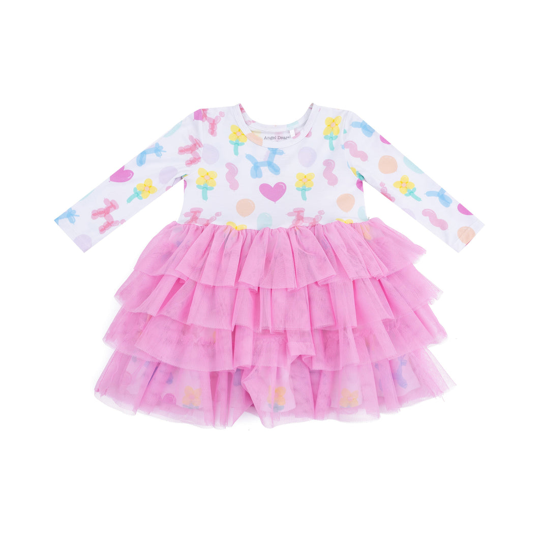 Twirly Long Sleeve Layered Tulle Dress