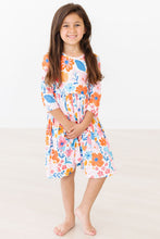 Load image into Gallery viewer, Colorful Carnations 3/4 Sleeve Pocket Twirl Dress
