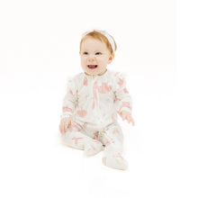 Load image into Gallery viewer, 2 Way Ruffle Sleeves Zipper Footie - Ballet Things