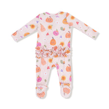 Load image into Gallery viewer, 2 Way Zipper Ruffle Back Footie *Pre- order - This item will not ship until after  9.2 and will ship separately from other items in your order.