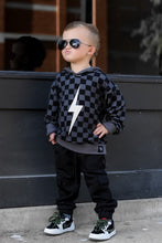 Load image into Gallery viewer, THE CHECKERED SPARK HOODIE - BLACK