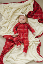 Load image into Gallery viewer, Red Plaid Bamboo Zipper