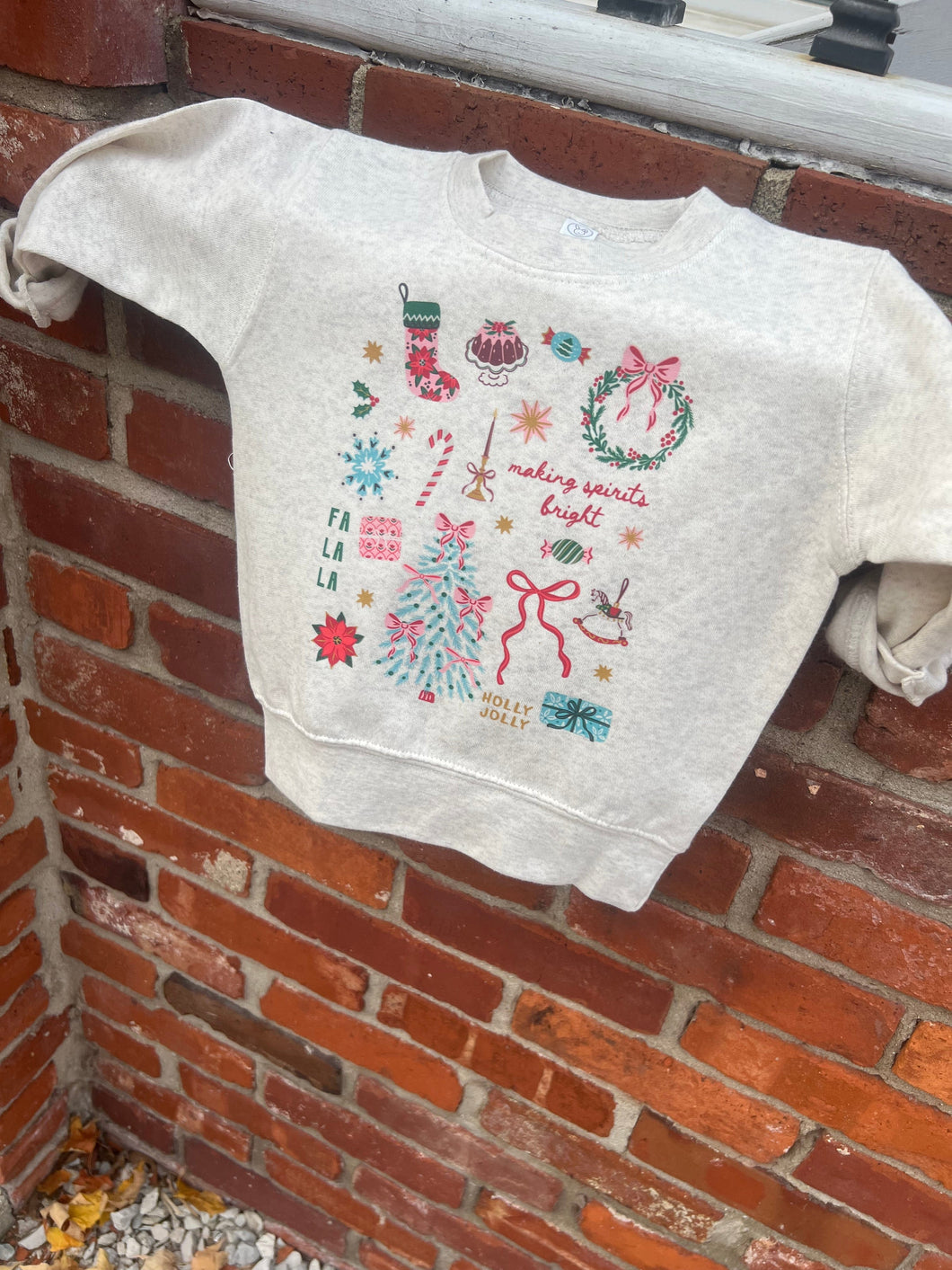 Kids Whimsical Collage Oatmeal Sweatshirt
