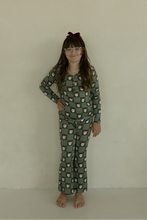 Load image into Gallery viewer, Pre-Teen Flare Bamboo Pajamas | Santa Checkerboard