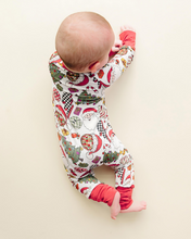 Load image into Gallery viewer, Bamboo Zip Romper | Retro Christmas