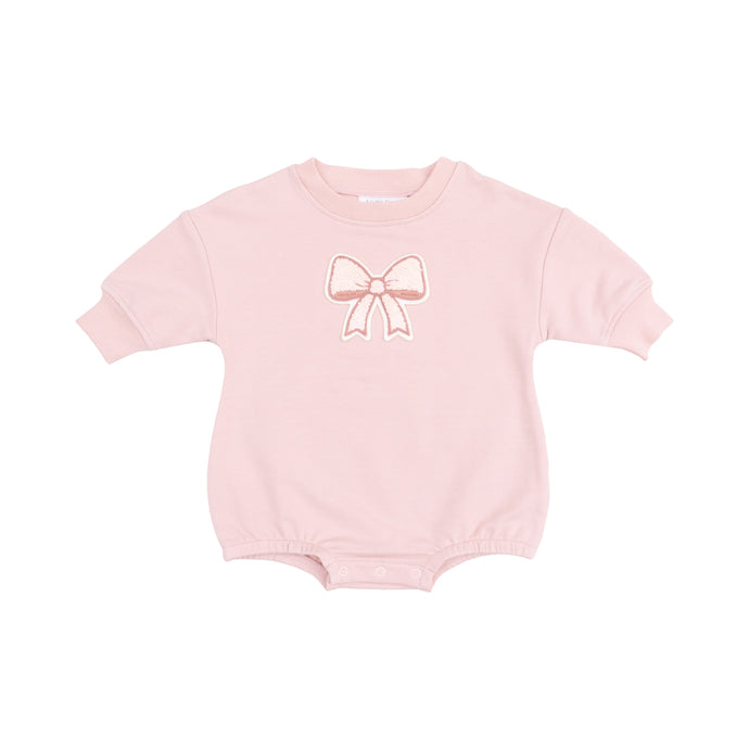 Sweatshirt Bubble with Chenille Patch - Bows French Terry