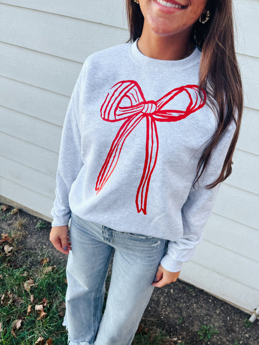 Ash Grey Bow Sweatshirt