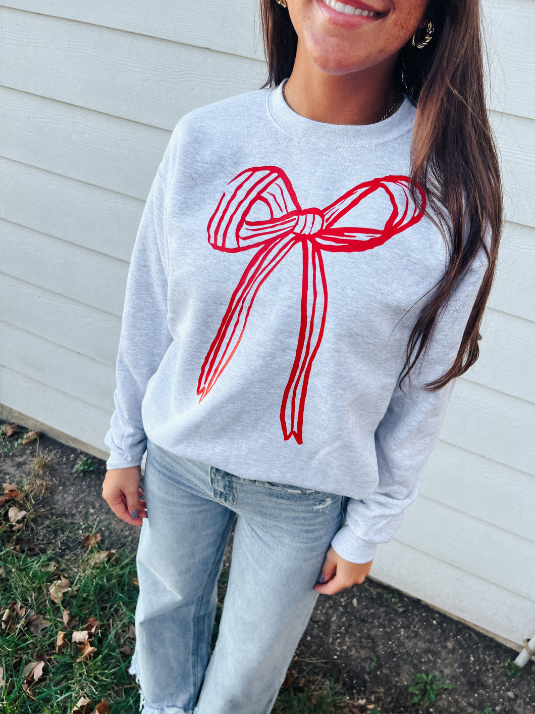 Ash Grey Bow Sweatshirt