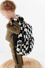 Load image into Gallery viewer, The Aspen Mini Backpack- Sherpa Black and White Check