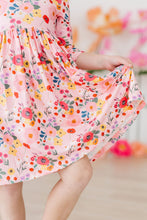 Load image into Gallery viewer, Bouquet Beauty 3/4 Sleeve Pocket Twirl Dress