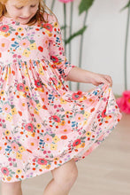 Load image into Gallery viewer, Bouquet Beauty 3/4 Sleeve Pocket Twirl Dress