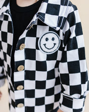 Load image into Gallery viewer, Cotton Shacket | Smiley Checkered Black