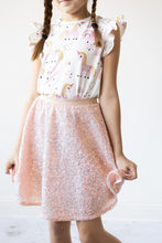 Load image into Gallery viewer, Peach Sequin Twirl Skirt