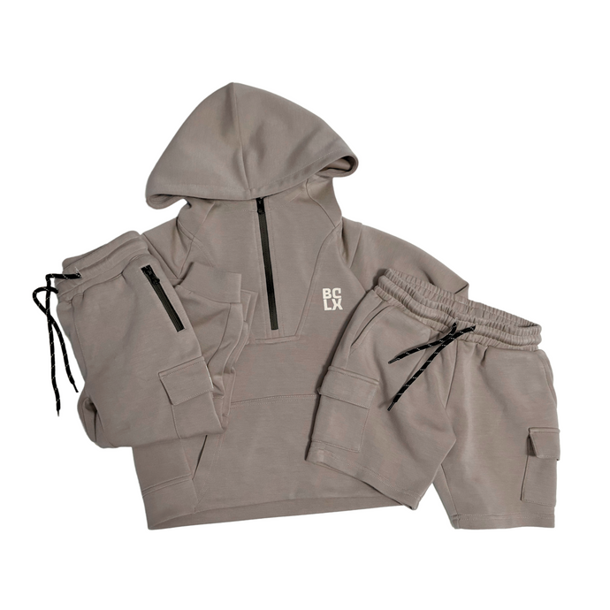 PREORDER: LUXE Half-Zip Sweatshirt (Taupe)