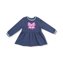 Load image into Gallery viewer, Pink Bow French Terry Dress