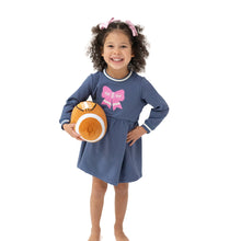 Load image into Gallery viewer, Pink Bow French Terry Dress
