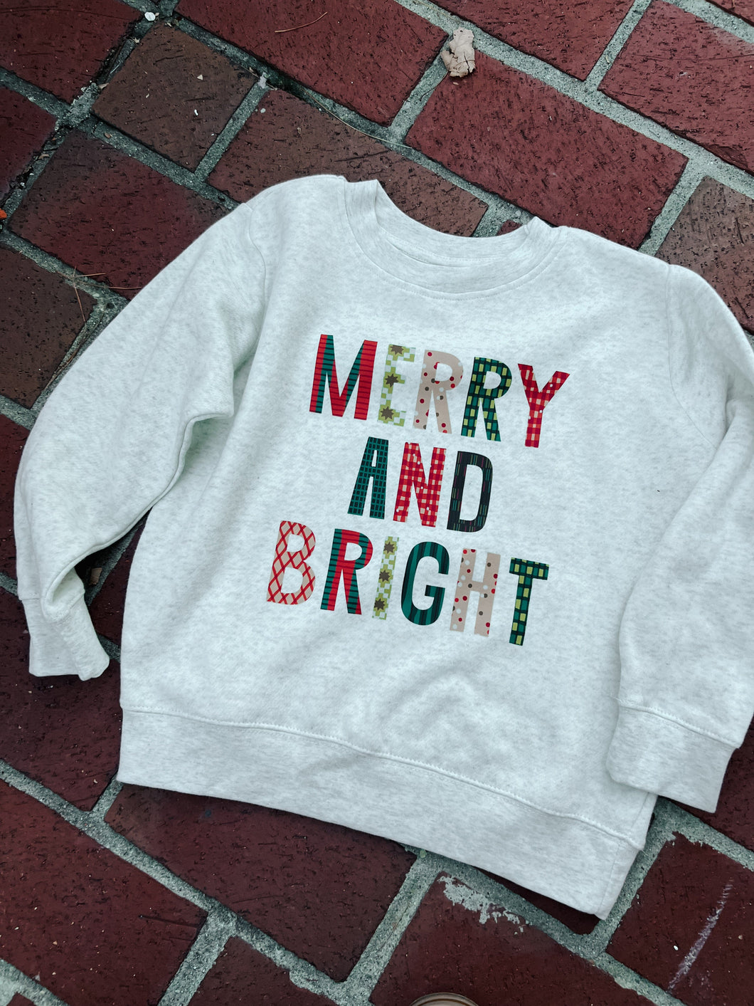 Kids Merry and Bright Oatmeal Sweatshirt