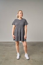 Load image into Gallery viewer, Womens Acid Wash Waffle  Dress - Black