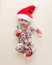 Load image into Gallery viewer, Bamboo Zip Romper | Retro Christmas
