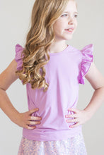 Load image into Gallery viewer, Bright Lilac S/S Ruffle Tee