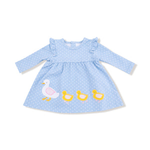 Duck Family Long Sleeve Dress with Diaper Cover
