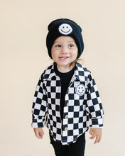 Load image into Gallery viewer, Cotton Shacket | Smiley Checkered Black