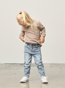 Paperbag Waist Denim - Light Wash