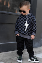 Load image into Gallery viewer, THE CHECKERED SPARK HOODIE - BLACK