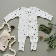 Load image into Gallery viewer, Tiny Trees Ribbed Bamboo Zippy Romper