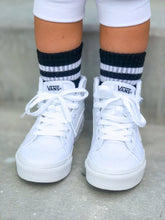 Load image into Gallery viewer, Signature Black Sock White Stripe