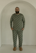 Load image into Gallery viewer, Men&#39;s Bamboo Pajamas | Santa Checkerboard