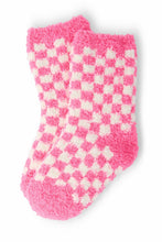 Load image into Gallery viewer, Bright Pink Checker Cozy Socks