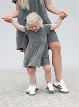 Load image into Gallery viewer, Acid Wash Waffle Dress - Black
