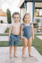 Load image into Gallery viewer, Navy Gingham One-Piece