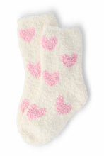 Load image into Gallery viewer, Coconut/Light Pink Heart Cozy Socks
