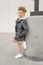 Load image into Gallery viewer, Lightweight Hooded Shacket - Charcoal Wash
